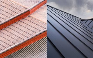 All America Construction Services in South Florida - A picture of different types of roofs such as metal roof and tile roof